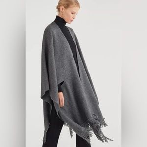 NWT 7 For All Mankind Fringe Grey Poncho Wrap